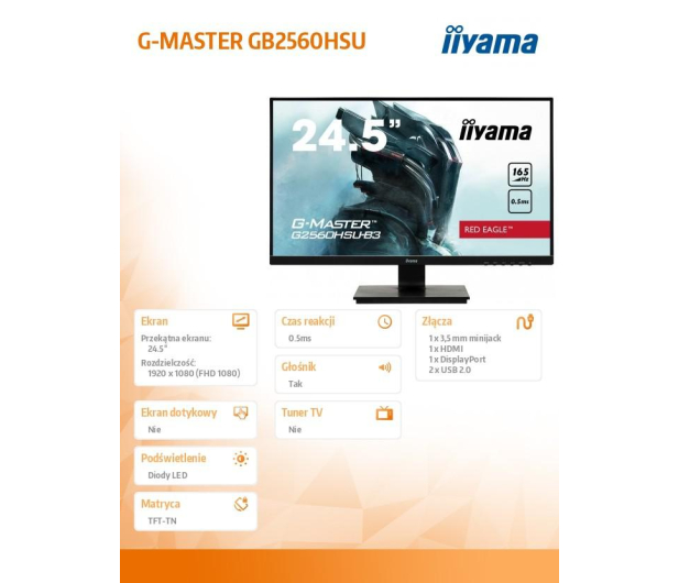 iiyama G-Master G2560HSU Red Eagle - 701870 - zdjęcie 6